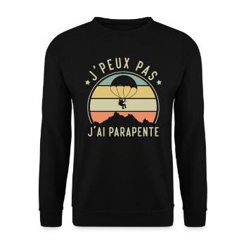 J'peux Pas j'ai Parapente, Cadeau Parapentiste - Sweat-shirt Unisexe - noir - Devant - Alina (178cm) & Michal (187cm)