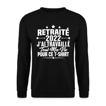 Retraité En 2022 / Humour Cadeau Retraité 2022 - Sweat-shirt Unisexe - noir - Devant - Alina (178cm) & Michal (187cm)