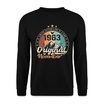 Die Legenden wurden im November 1963 geboren Geschenk - Unisex Pullover - Schwarz - Vorne - Alina (178cm) & Michal (187cm)