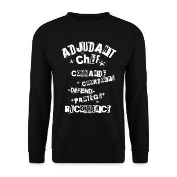 Chief Warrant Officer: Unwavering Leader! - Unisex Sweatshirt - black - Front - Alina (178cm) & Michal (187cm)