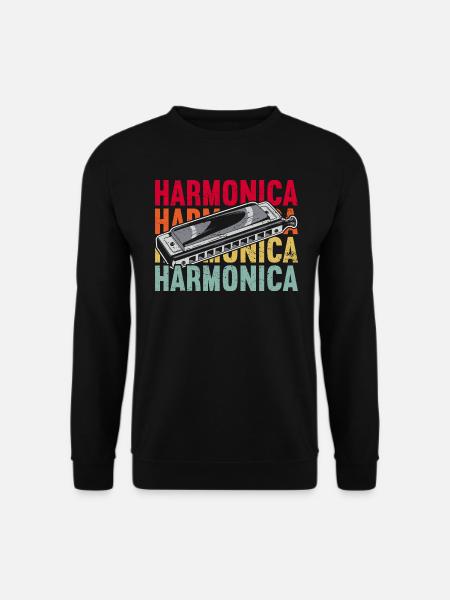 Harmonica Instrument Harmonicas - Sweat-shirt Unisexe - noir