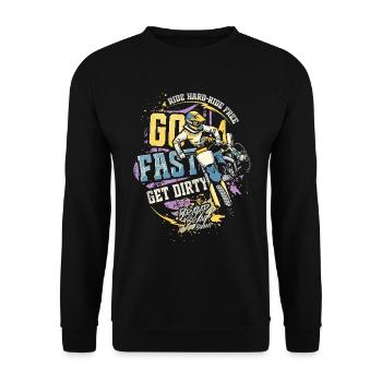 Roulez vite, salissez - Motocross Saying - Sweat-shirt Unisexe - noir - Devant - Alina (178cm) & Michal (187cm)
