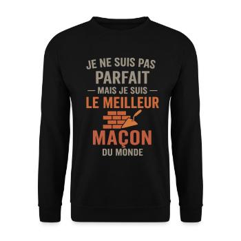 Le meilleur maçon du monde - Sweat-shirt Unisexe - noir - Devant - Alina (178cm) & Michal (187cm)