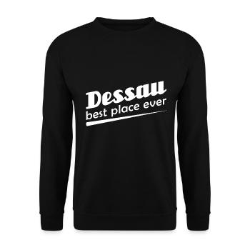 Dessau - Lieblingsort mit Stadtnamen - Unisex Pullover - Schwarz - Vorne - Alina (178cm) & Michal (187cm)