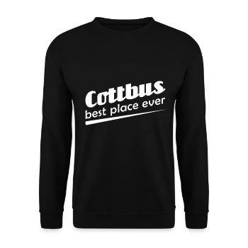 Cottbus - Stadt best place ever - Unisex Pullover - Schwarz - Vorne - Alina (178cm) & Michal (187cm)