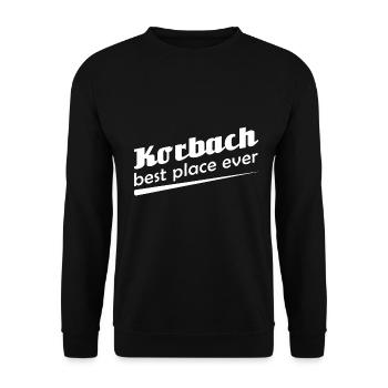 Korbach - Stadt best place ever - Unisex Pullover - Schwarz - Vorne - Alina (178cm) & Michal (187cm)