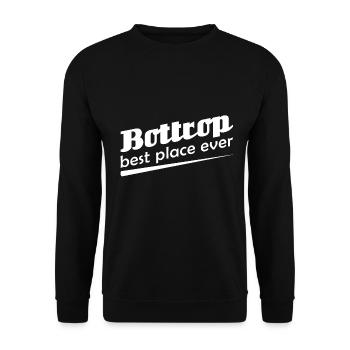 Bottrop - Stadt best place ever - Unisex Pullover - Schwarz - Vorne - Alina (178cm) & Michal (187cm)