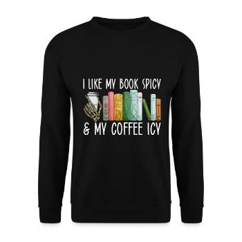 Book Lover Book Reader Coffee Lover - Sweat-shirt Unisexe - noir - Devant - Alina (178cm) & Michal (187cm)