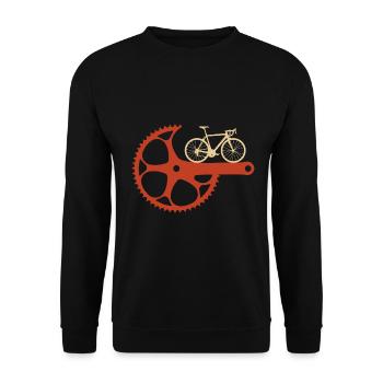 Road bike bike crank cycling cyclists - Unisex Sweatshirt - black - Front - Alina (178cm) & Michal (187cm)