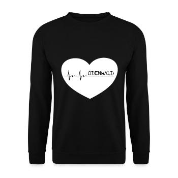 Mein Zuhause ist der Odenwald - Unisex Pullover - Schwarz - Vorne - Alina (178cm) & Michal (187cm)
