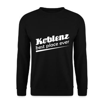 Koblenz - Stadt best place ever - Unisex Pullover - Schwarz - Vorne - Alina (178cm) & Michal (187cm)