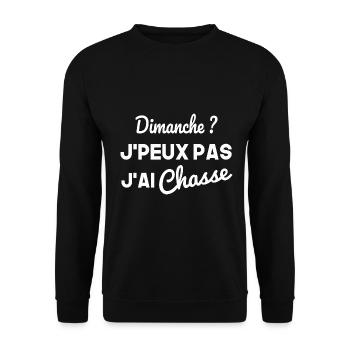 Dimanche Chasse - Sweat-shirt Unisexe - noir - Devant - Alina (178cm) & Michal (187cm)