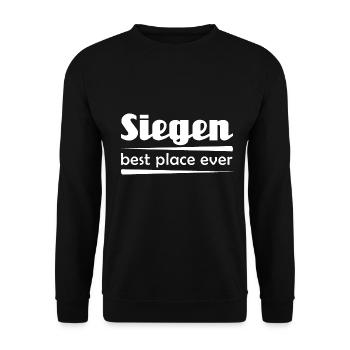 Siegen - Stadt best place ever - Unisex Pullover - Schwarz - Vorne - Alina (178cm) & Michal (187cm)