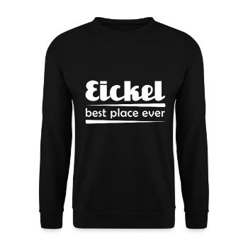 Eickel - Stadt best place ever - Unisex Pullover - Schwarz - Vorne - Alina (178cm) & Michal (187cm)