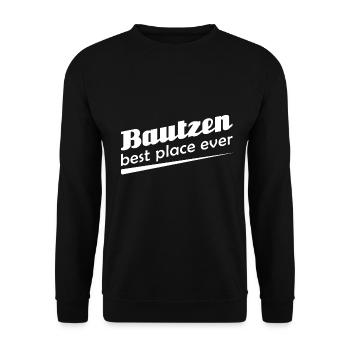 Bautzen - Stadt best place ever - Unisex Pullover - Schwarz - Vorne - Alina (178cm) & Michal (187cm)