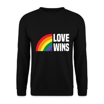 Love Wins Regenbogen - Unisex Pullover - Schwarz - Vorne - Alina (178cm) & Michal (187cm)