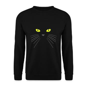 Schwarze Katze - Unisex Pullover - Schwarz - Vorne - Alina (178cm) & Michal (187cm)