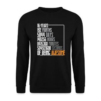 16 th Birthday - Unisex Sweatshirt - black - Front - Alina (178cm) & Michal (187cm)