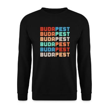 Budapest - Unisex Pullover - Schwarz - Vorne - Alina (178cm) & Michal (187cm)