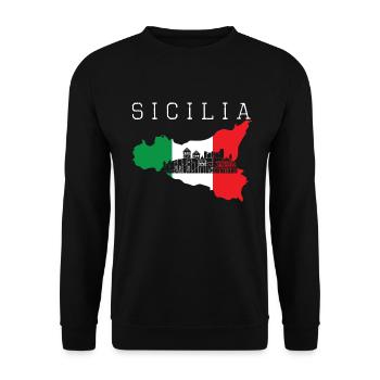Sicily - Unisex Sweatshirt - black - Front - Alina (178cm) & Michal (187cm)