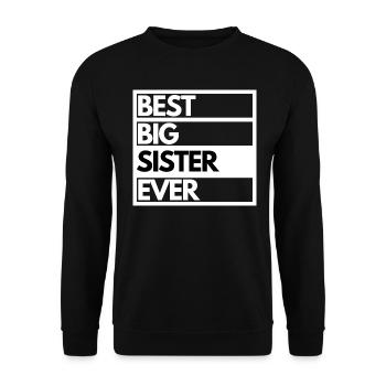 Beste große Schwester aller Zeiten beste große Schwester Shirt - Unisex Pullover - Schwarz - Vorne - Alina (178cm) & Michal (187cm)