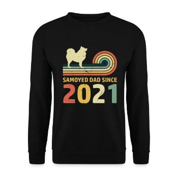 Samoyed Dad since 2021 - Unisex Sweatshirt - black - Front - Alina (178cm) & Michal (187cm)