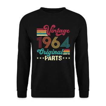 Vintage 1964 Original, Cadeau D'anniversaire - Sweat-shirt Unisexe - noir - Devant - Alina (178cm) & Michal (187cm)
