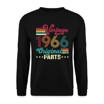 Vintage 1966 Original, Cadeau D'anniversaire - Sweat-shirt Unisexe - noir - Devant - Alina (178cm) & Michal (187cm)