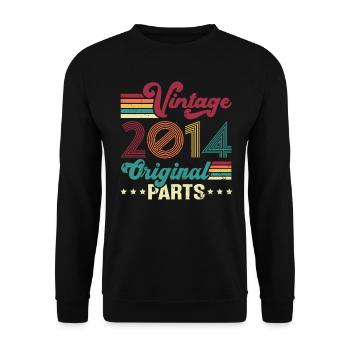 Vintage 2014 Original, Cadeau D'anniversaire - Sweat-shirt Unisexe - noir - Devant - Alina (178cm) & Michal (187cm)