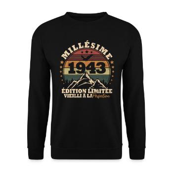 Millésime 1943 vieilli à la perfection - Sweat-shirt Unisexe - noir - Devant - Alina (178cm) & Michal (187cm)