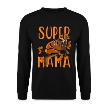 Super Mama, meine Mama, Carefree Schlaffen - Unisex Sweatshirt - black - Front - Alina (178cm) & Michal (187cm)