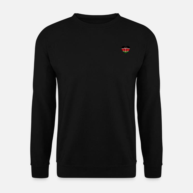 Kenia Flagge Herz - Unisex Pullover - Schwarz