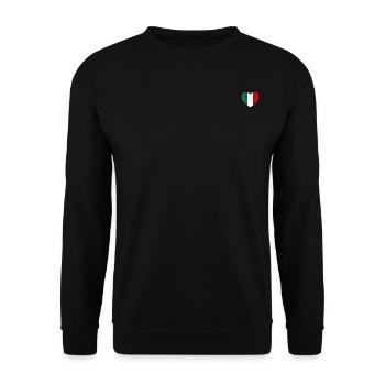 Italy Flag Heart Wide - Unisex Sweatshirt - black - Front - Alina (178cm) & Michal (187cm)