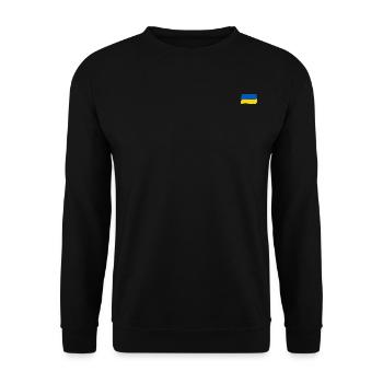 Ukraine Flag Brushstyle - Unisex Sweatshirt - black - Front - Alina (178cm) & Michal (187cm)
