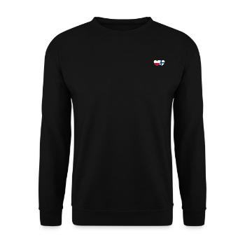 Pologne Finlande Drapeau Cœur - Sweat-shirt Unisexe - noir - Devant - Alina (178cm) & Michal (187cm)