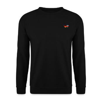 Deutschland Aserbaidschan Flagge Herz - Unisex Pullover - Schwarz - Vorne - Alina (178cm) & Michal (187cm)