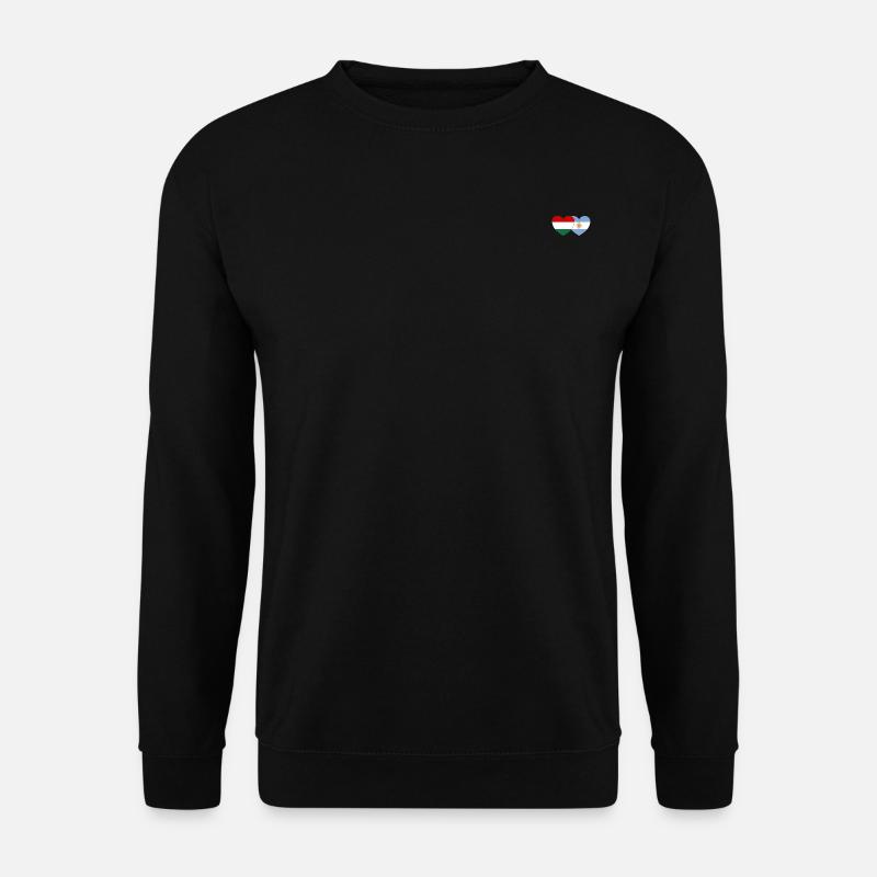 Hungary Argentina Flag Heart - Unisex Sweatshirt - black