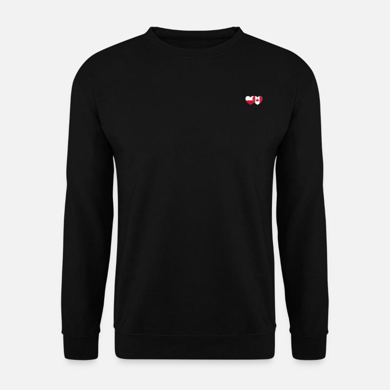 Pologne Canada Flag Heart - Sweat-shirt Unisexe - noir