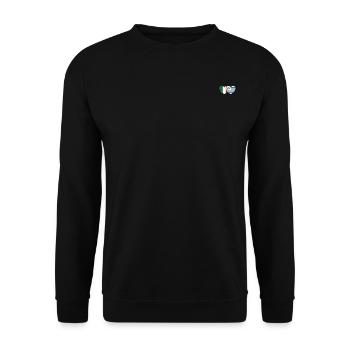 Italie Uruguay Drapeau Coeur - Sweat-shirt Unisexe - noir - Devant - Alina (178cm) & Michal (187cm)