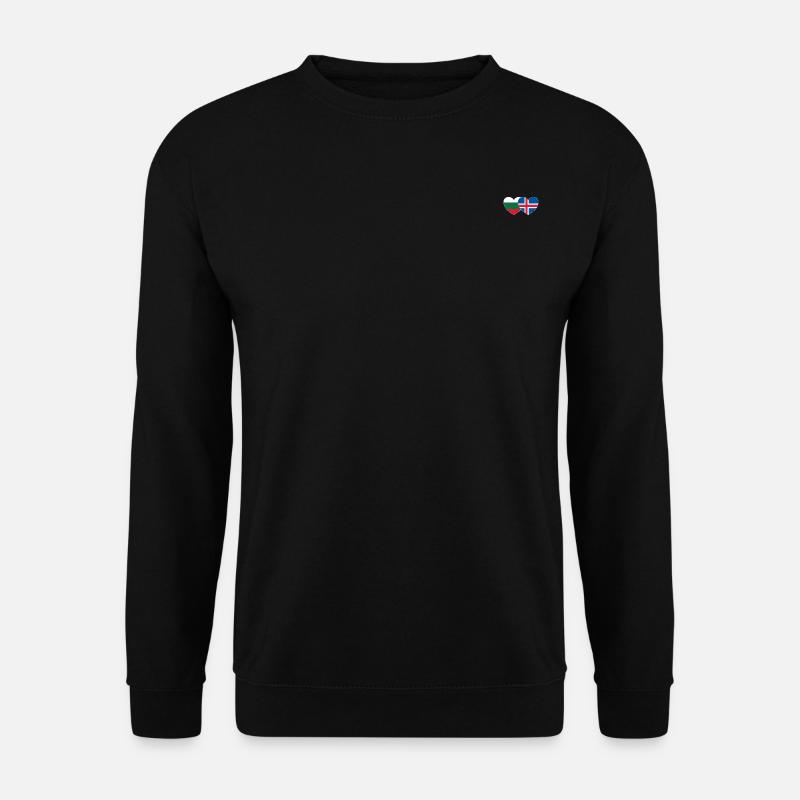 Bulgarie Islande Drapeau Coeur - Sweat-shirt Unisexe - noir