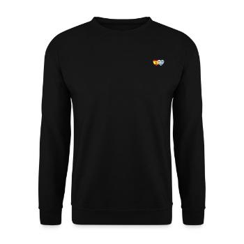 Spain Uruguay Flag Heart - Unisex Sweatshirt - black - Front - Alina (178cm) & Michal (187cm)