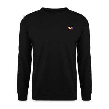 Spanien Liechtenstein Flagge Herz - Unisex Pullover - Schwarz - Vorne - Alina (178cm) & Michal (187cm)