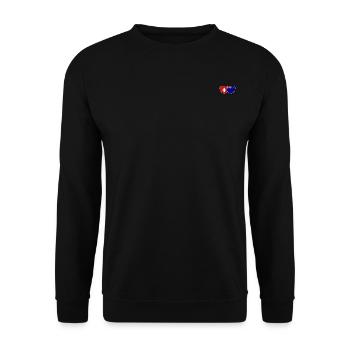 Schweiz Neuseeland Flagge Herz - Unisex Pullover - Schwarz - Vorne - Alina (178cm) & Michal (187cm)