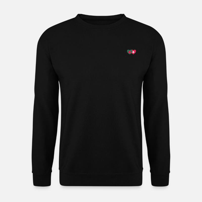 Bangladesch Schweiz Flagge Herz - Unisex Pullover - Schwarz