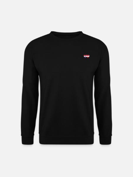 Austria Croatia Flag Heart - Unisex Sweatshirt - black