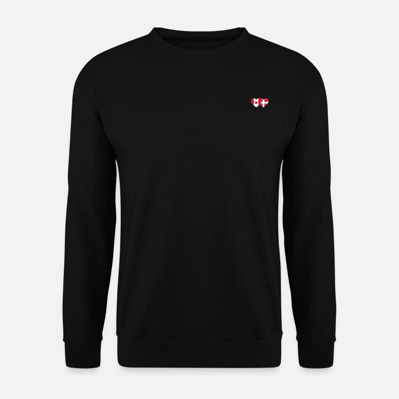 Canada Denmark Flag Heart - Unisex Sweatshirt - black