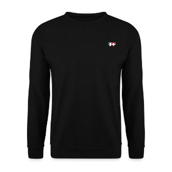 Italien Dänemark Flagge Herz - Unisex Pullover - Schwarz - Vorne - Alina (178cm) & Michal (187cm)