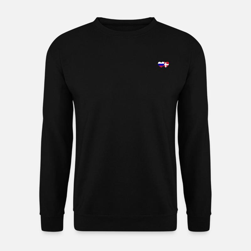 Russie Danemark Flag Coeur - Sweat-shirt Unisexe - noir