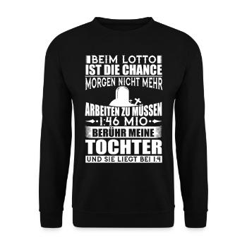 FAMILIE TOCHTER PAPA WAFFE GESCHENK KIND LUSTIG - Unisex Pullover - Schwarz - Vorne - Alina (178cm) & Michal (187cm)