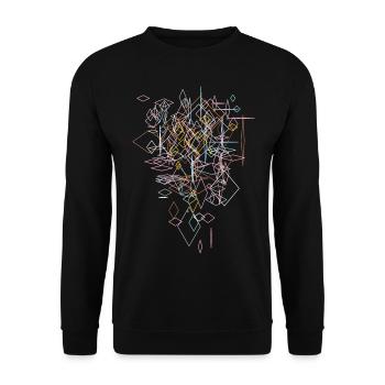 Abstract graphic "check" - Unisex Sweatshirt - black - Front - Alina (178cm) & Michal (187cm)